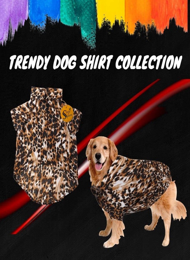 Sage Square Funky Soft Material Dog Shirt | Cool/Funky Print Pet | Soft Light Weight | Comfortable & Breathable Dog Clothing | Trendy Vest Outfit (XLarge - 26 inch) (Leopard Print) - Image 2